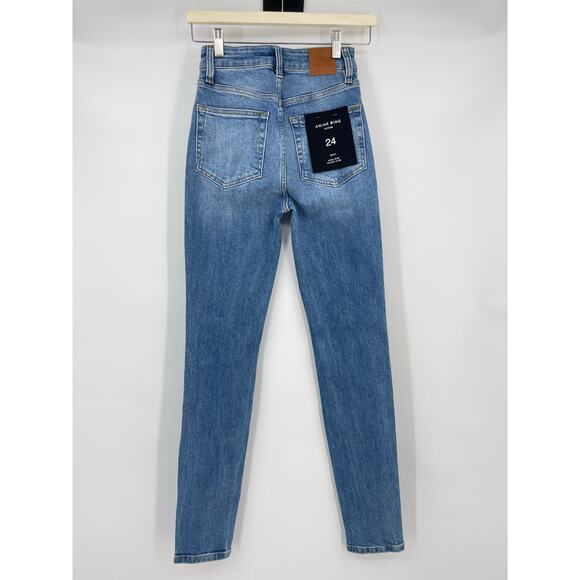 Anine Bing | NWT Beck High Rise Skinny Jeans Enamel Blue 24 - Picture 3 of 12